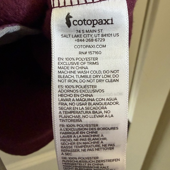 NWT Women’s 2x Cotopaxi Teca Plum Fleece Vest with Aqua and Lime Stripes - Picture 5 of 5